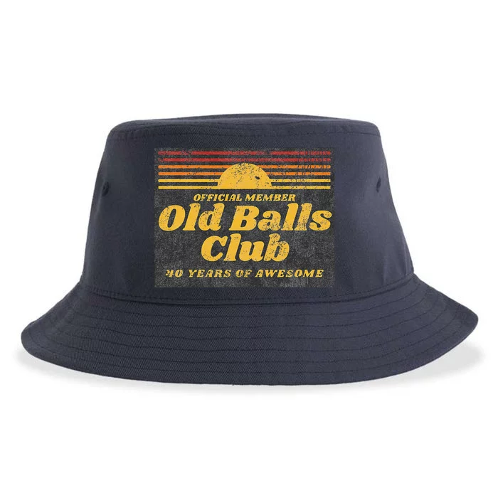 Funny 40th Birthday Old Balls Club 40 Years Of Awesome Sustainable Bucket Hat