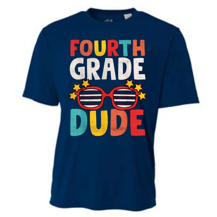 Fourth 4th Grade Dude First Day Of School Student Kids Boy Cooling Performance Crew T-Shirt