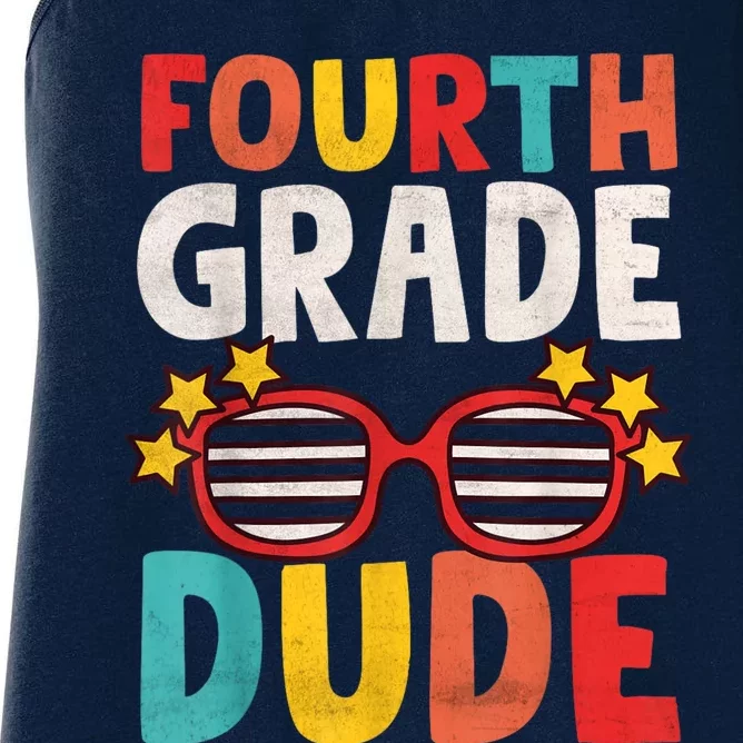 Fourth 4th Grade Dude First Day Of School Student Kids Boy Women's Racerback Tank