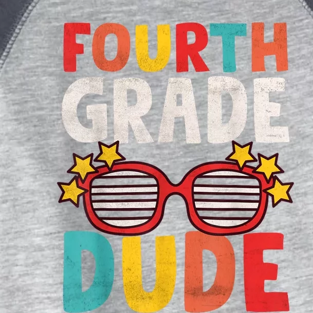 Fourth 4th Grade Dude First Day Of School Student Kids Boy Toddler Fine Jersey T-Shirt