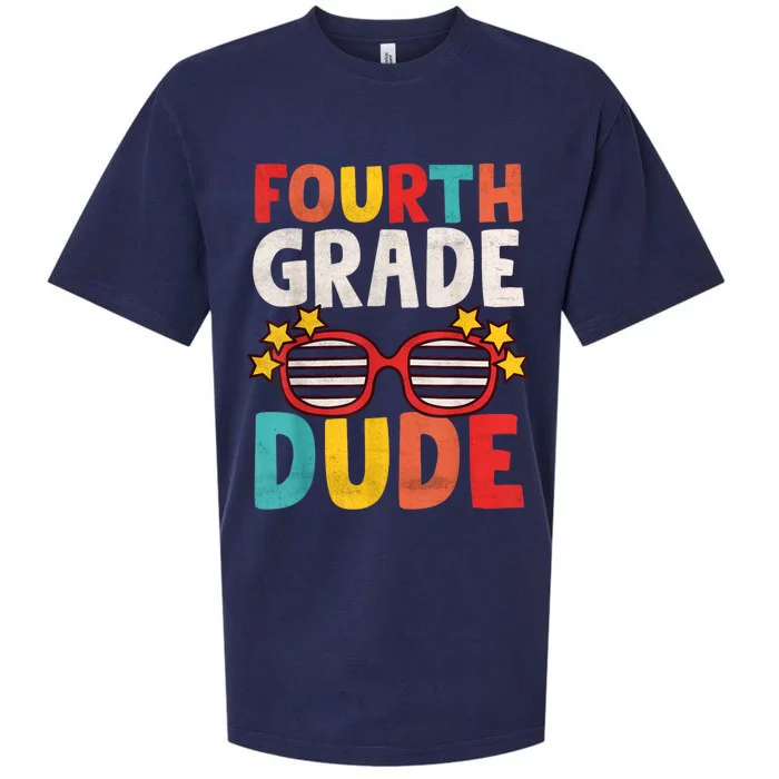 Fourth 4th Grade Dude First Day Of School Student Kids Boy Sueded Cloud Jersey T-Shirt