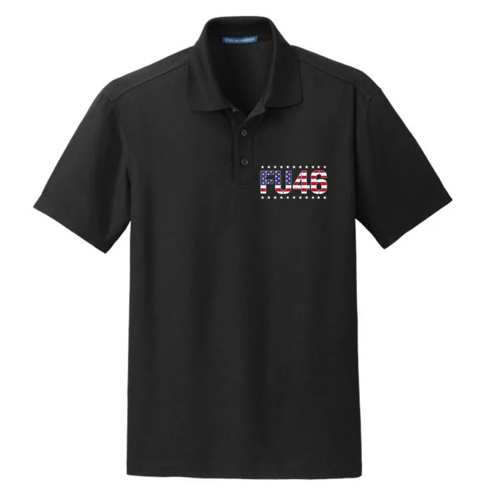 FU 46 Impeach Anti Biden Pro Trump Patriotic American Flag Dry Zone Grid Performance Polo