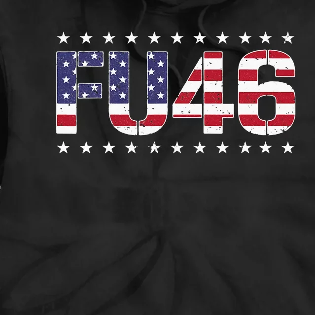 FU 46 Impeach Anti Biden Pro Trump Patriotic American Flag Tie Dye Hoodie