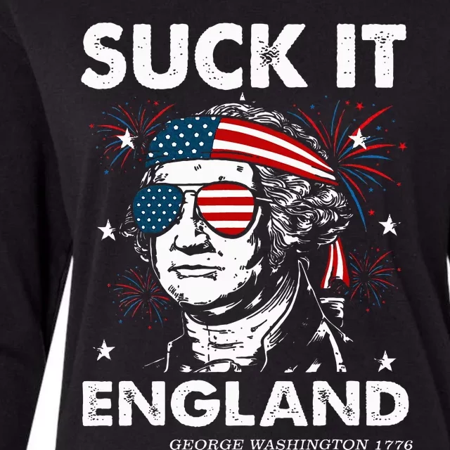 Funny 4th July Suck It England Georgewashington Womens Cotton Relaxed Long Sleeve T-Shirt