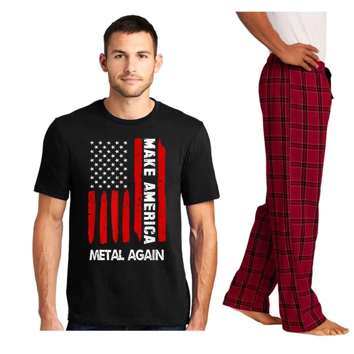 Forth 4th Of July Gift Funny Outfit Make America Metal Again Cute Gift Pajama Set