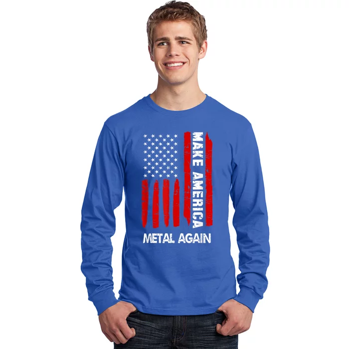 Forth 4th Of July Gift Funny Outfit Make America Metal Again Cute Gift Long Sleeve Shirt