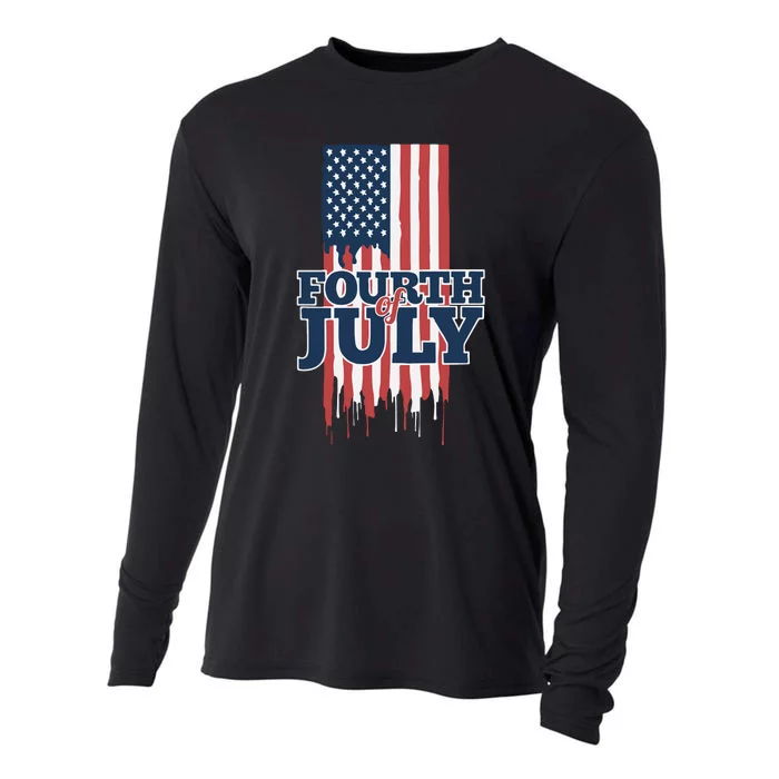 Funny 4th Of July Amerrican Flag Cooling Performance Long Sleeve Crew