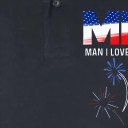 Funny 4th of July MILF Man I Love Fireworks USA Flag Softstyle Adult Sport Polo