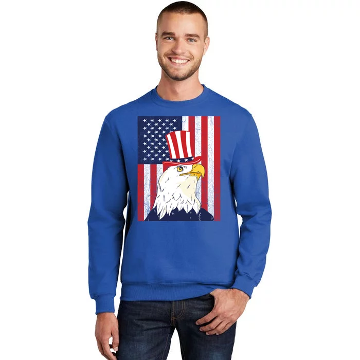 Funny 4th Of July American Flag Patriotic Eagle Usa Gift Tall Sweatshirt