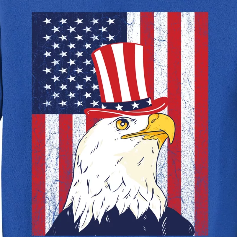 Funny 4th Of July American Flag Patriotic Eagle Usa Gift Tall Sweatshirt