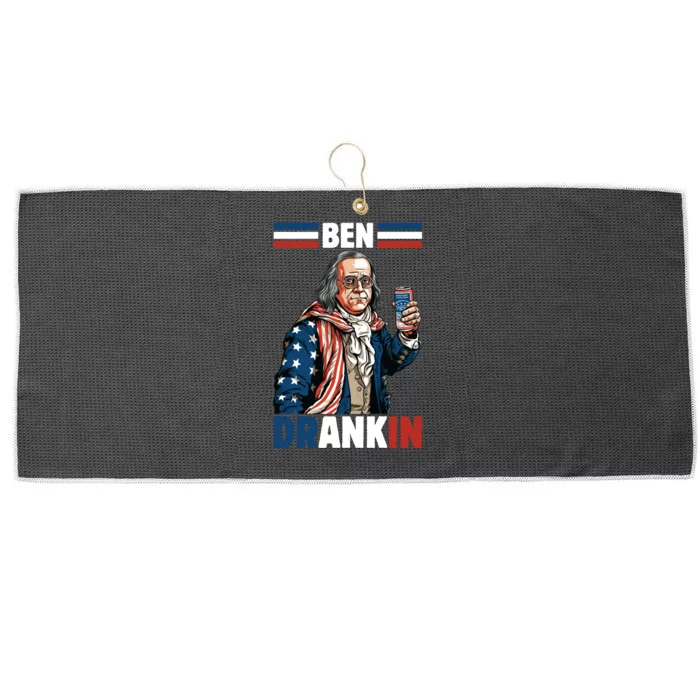 Funny 4th Of July Ben Drankin Patriotic. Large Microfiber Waffle Golf Towel