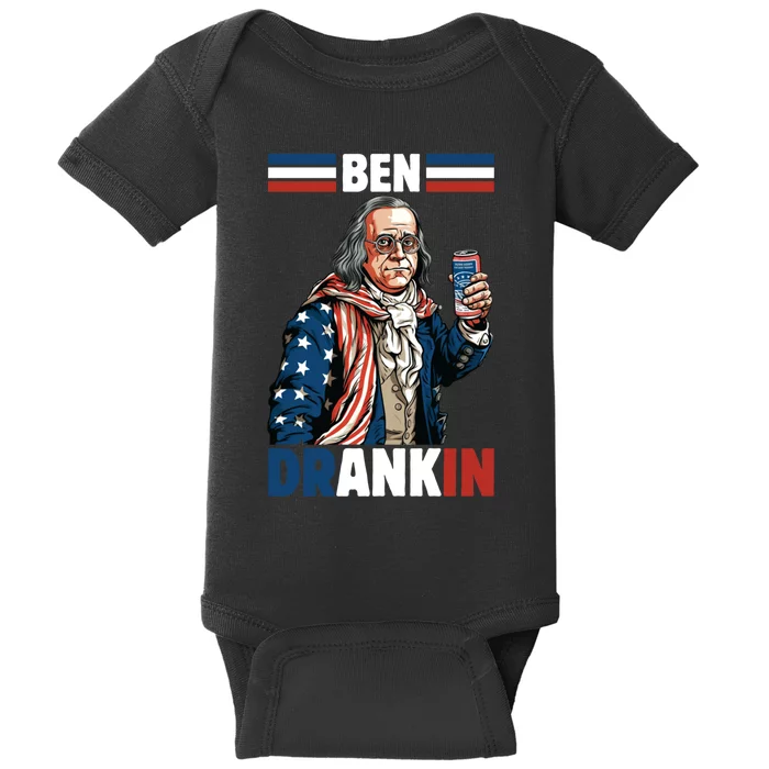 Funny 4th Of July Ben Drankin Patriotic. Baby Bodysuit