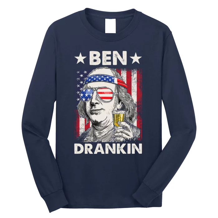 Funny 4th Of July Ben Drankin Patriotic. Long Sleeve Shirt