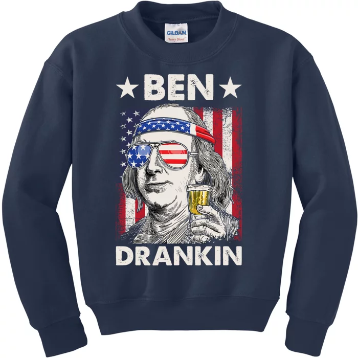 Funny 4th Of July Ben Drankin Patriotic. Kids Sweatshirt