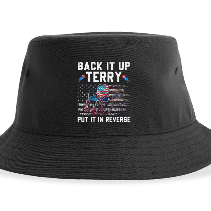 Funny 4th Of July Back Up Terry Put It In Reverse Us Flag Sustainable Bucket Hat