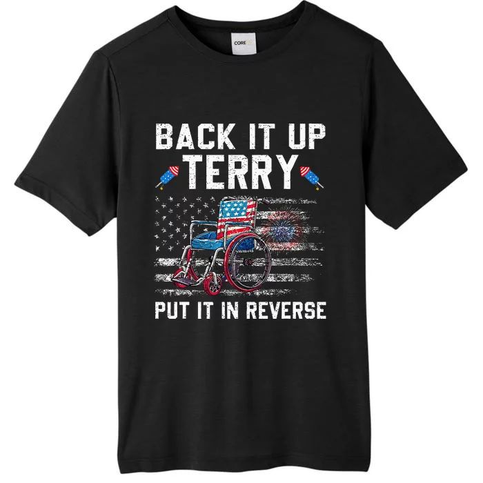 Funny 4th Of July Back Up Terry Put It In Reverse Us Flag ChromaSoft Performance T-Shirt