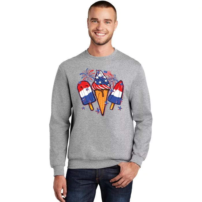 Funny 4th Of July Patriotic Popsicle Tall Sweatshirt