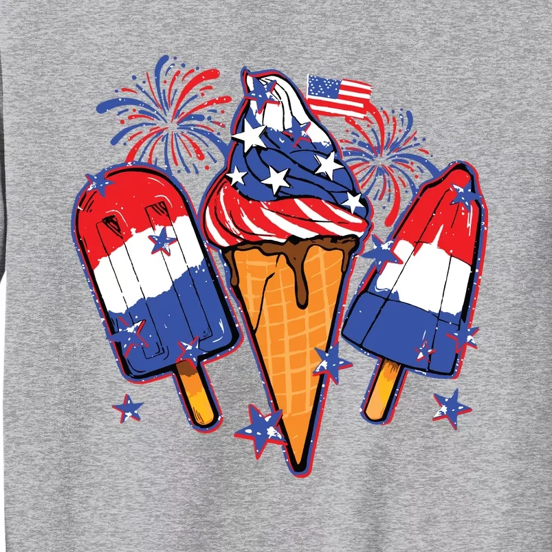 Funny 4th Of July Patriotic Popsicle Tall Sweatshirt