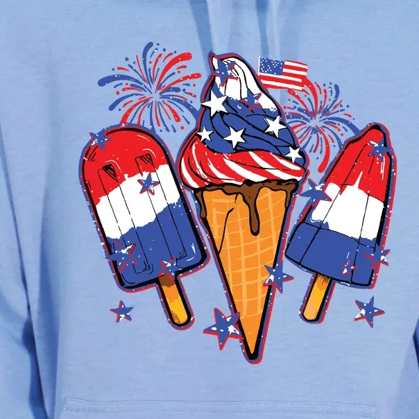 Funny 4th Of July Patriotic Popsicle Unisex Surf Hoodie