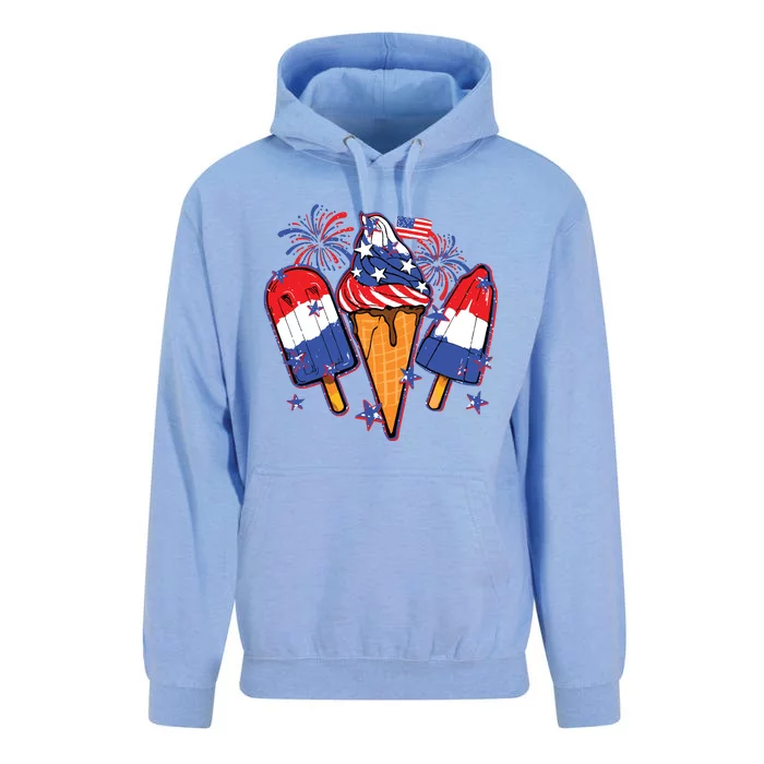 Funny 4th Of July Patriotic Popsicle Unisex Surf Hoodie