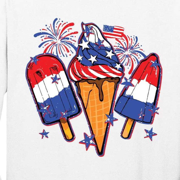 Funny 4th Of July Patriotic Popsicle Long Sleeve Shirt