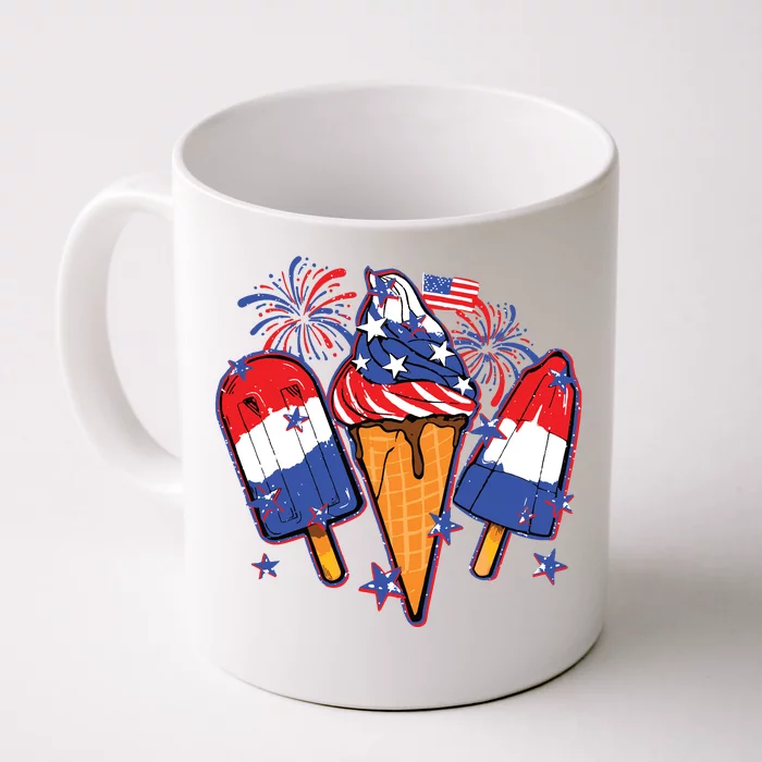 Funny 4th Of July Patriotic Popsicle Front & Back Coffee Mug