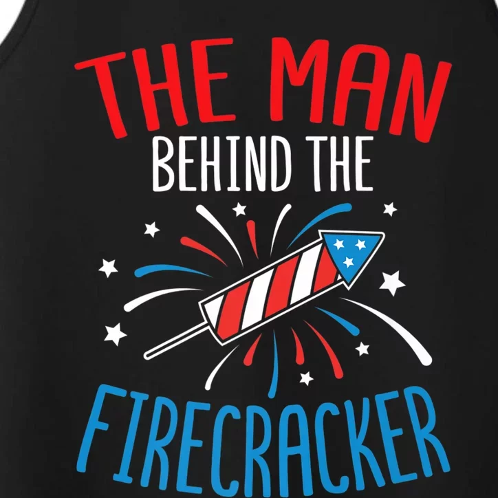 Funny 4th Of July Baby Shower The Man Behind The Firecracker Performance Tank