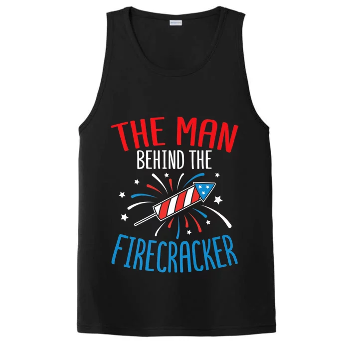 Funny 4th Of July Baby Shower The Man Behind The Firecracker Performance Tank