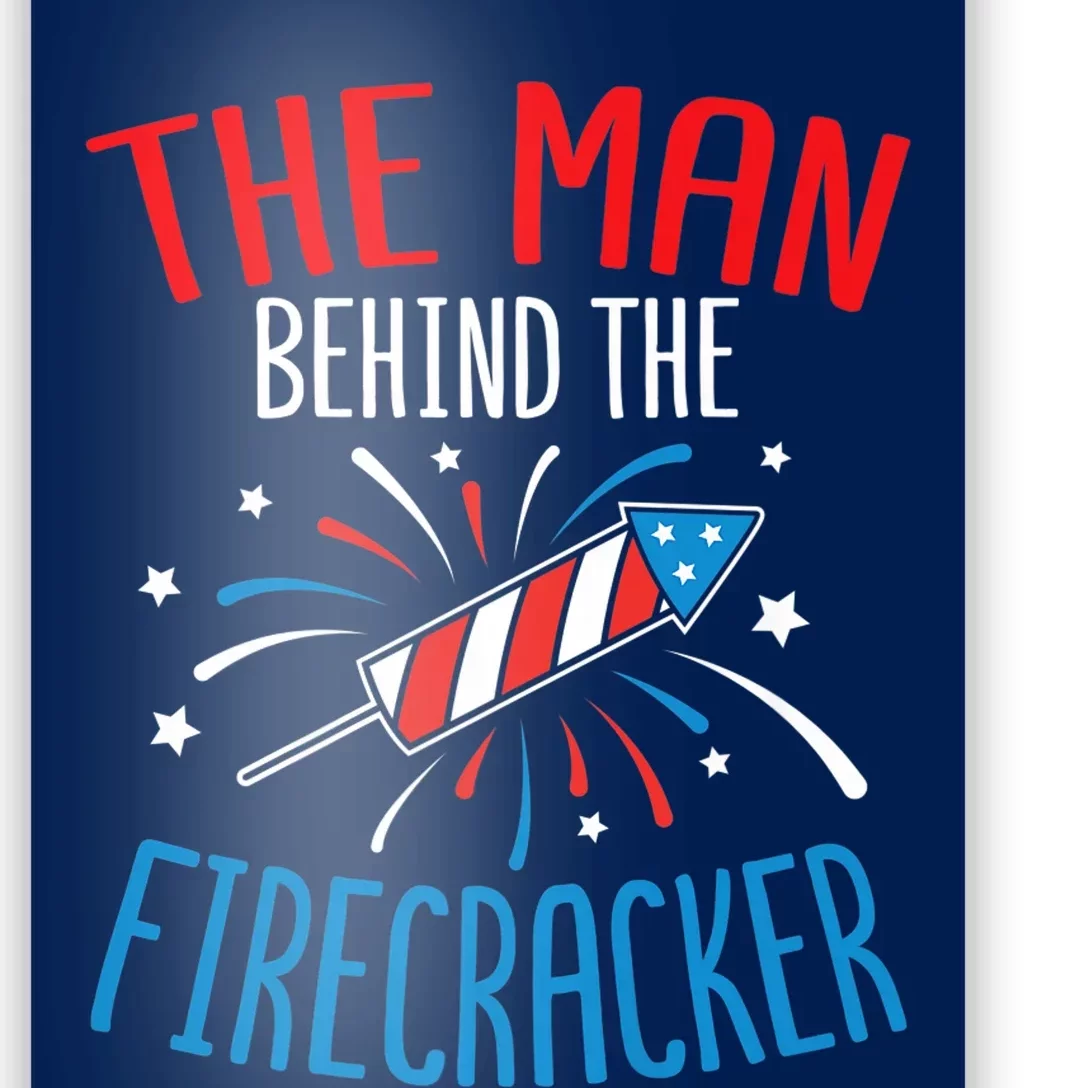 Funny 4th Of July Baby Shower The Man Behind The Firecracker Poster