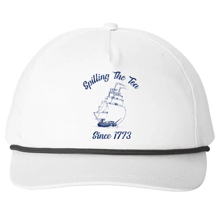 Fun 4th Of July Spilling The Tea Since 1773 History Teacher Snapback Five-Panel Rope Hat