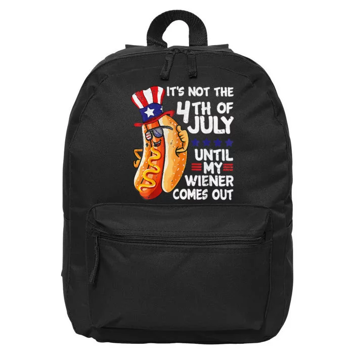 Funny 4th of July HotDog Wiener Comes Out Adult Humor 16 in Basic Backpack