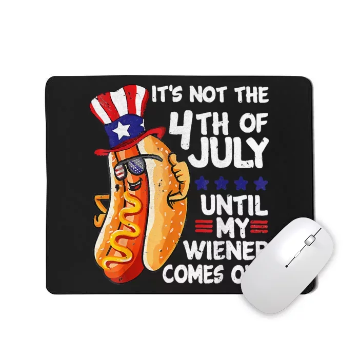 Funny 4th of July HotDog Wiener Comes Out Adult Humor Mousepad