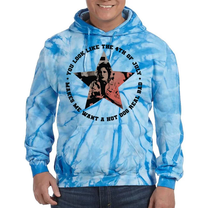 Funny 4th Of July You Look Like The 4th Of July Girl Tie Dye Hoodie