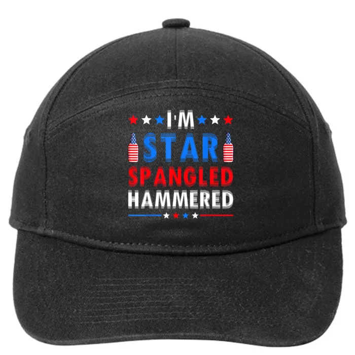 Funny 4th Of July IM Star Spangled Hammered Fourth Of July 7-Panel Snapback Hat