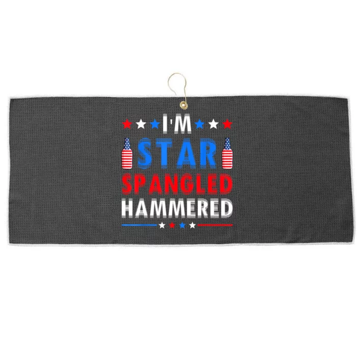 Funny 4th Of July IM Star Spangled Hammered Fourth Of July Large Microfiber Waffle Golf Towel