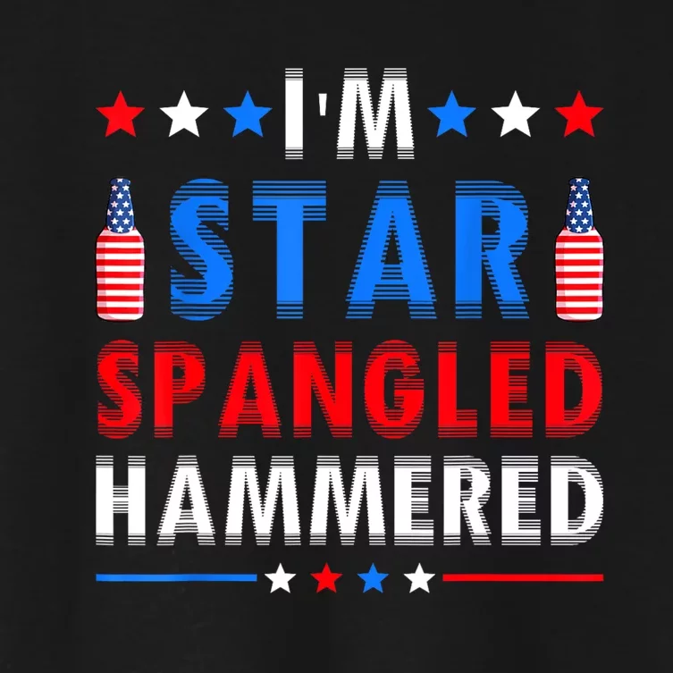 Funny 4th Of July IM Star Spangled Hammered Fourth Of July Women's Crop Top Tee