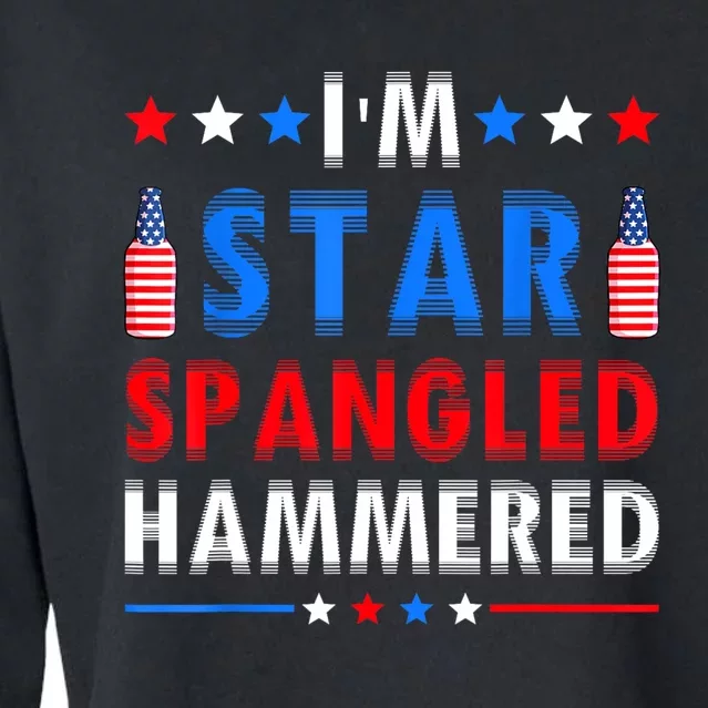 Funny 4th Of July IM Star Spangled Hammered Fourth Of July Cropped Pullover Crew