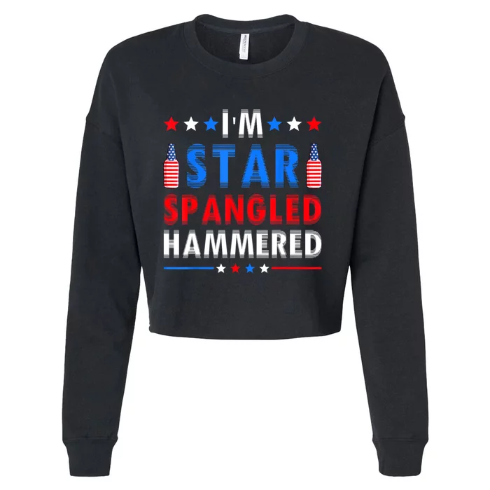 Funny 4th Of July IM Star Spangled Hammered Fourth Of July Cropped Pullover Crew