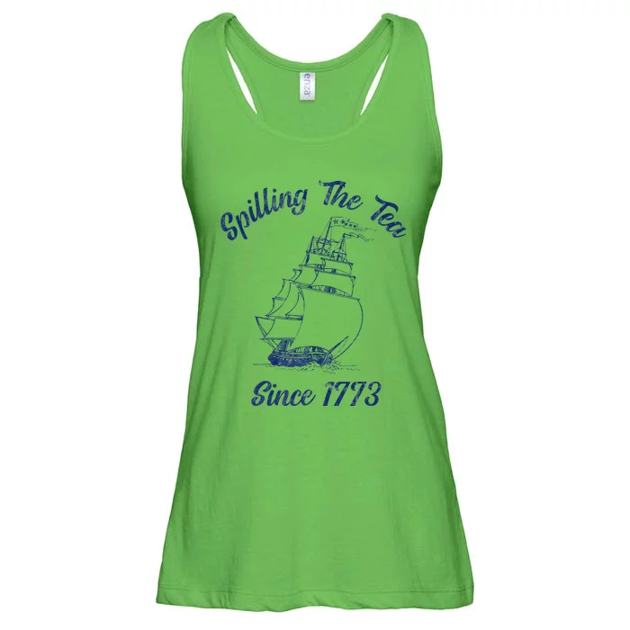 Fun 4th Of July Spilling The Tea Since 1773 History Teacher Ladies Essential Flowy Tank