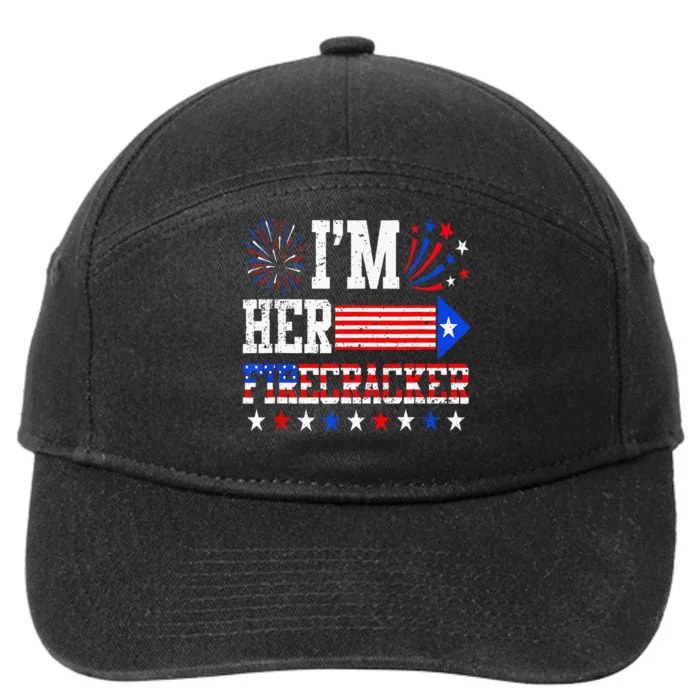 Funny 4th Of July Us Flag Couples Im Her Firecracker 7-Panel Snapback Hat