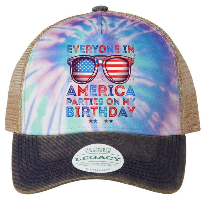 Funny 4th Of July Birthday Celebration Legacy Tie Dye Trucker Hat