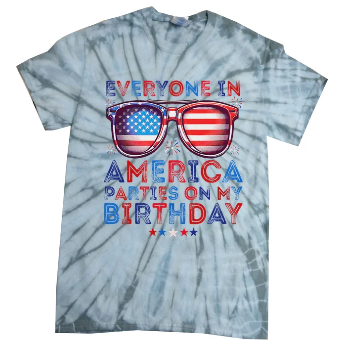 Funny 4th Of July Birthday Celebration Tie-Dye T-Shirt