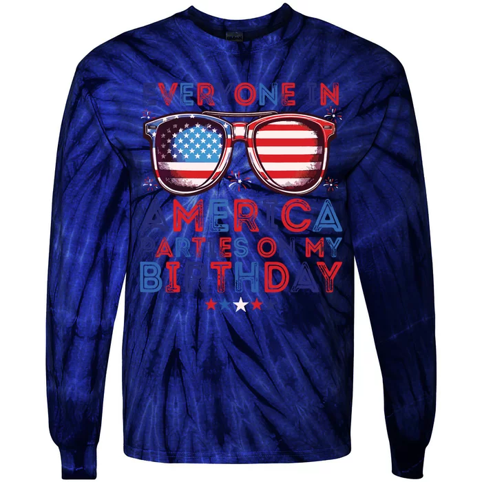 Funny 4th Of July Birthday Independence Day Tie-Dye Long Sleeve Shirt