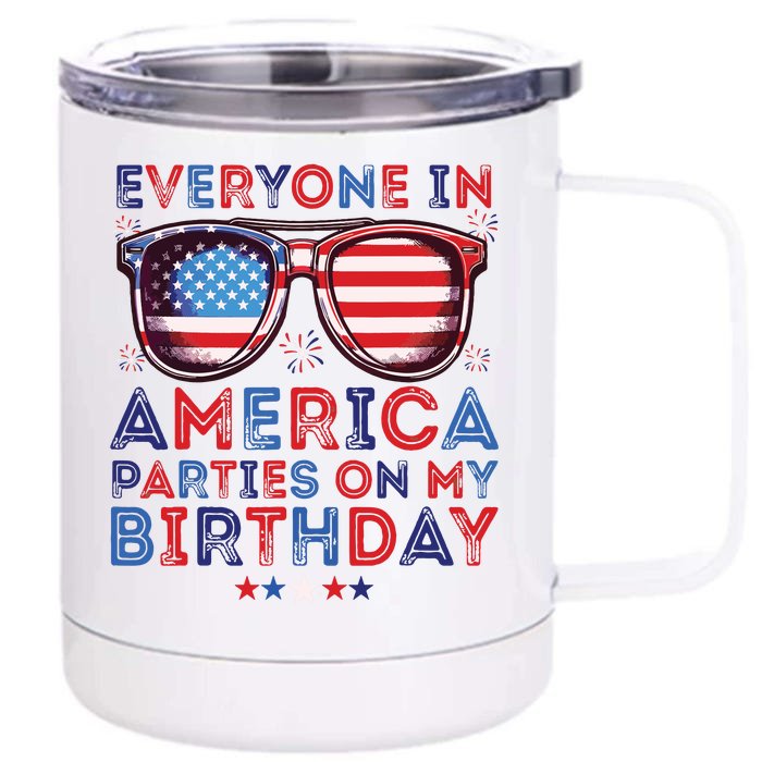 Funny 4th Of July Birthday Independence Day Front & Back 12oz Stainless Steel Tumbler Cup