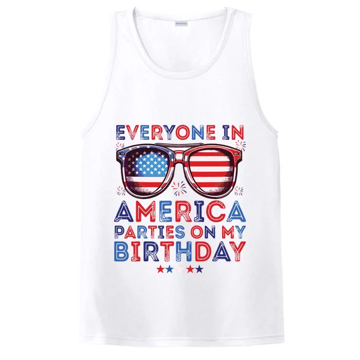 Funny 4th Of July Birthday Independence Day Performance Tank