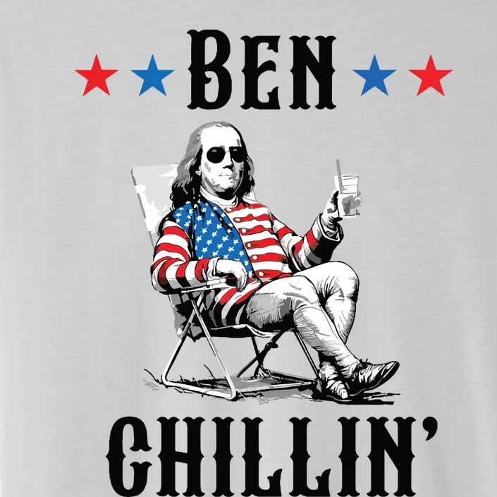 Funny 4th Of July Ben Chillin Ben Franklin Relaxing ChromaSoft Performance T-Shirt