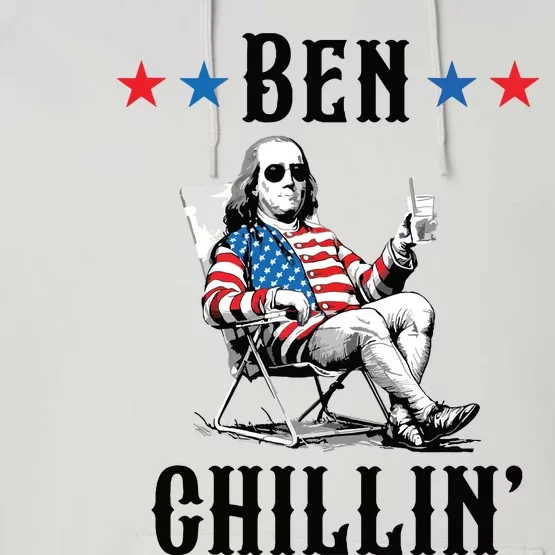 Funny 4th Of July Ben Chillin Ben Franklin Relaxing Performance Fleece Hoodie