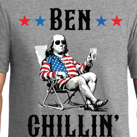 Funny 4th Of July Ben Chillin Ben Franklin Relaxing Pajama Set