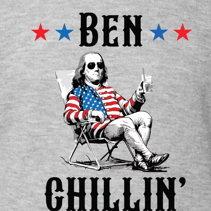 Funny 4th Of July Ben Chillin Ben Franklin Relaxing Toddler Sweatshirt