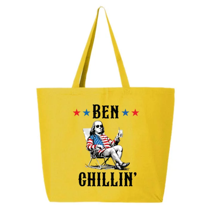 Funny 4th Of July Ben Chillin Ben Franklin Relaxing 25L Jumbo Tote